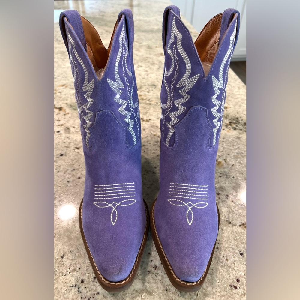 (NEW) Dingo Purple Heeled Western Cowboy Boots - Picture 4 of 14
